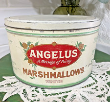 Vintage 1930s Angelus Marshmallows Tin 5 LB C...