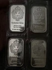 lot Of 4 1 oz Scottsdale Silver Bars .999 Fine Silver Bullion Lion Sealed