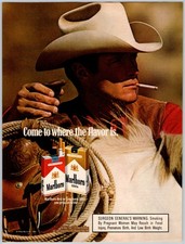 1985 COWBOY MARLBORO CIGARETTES Vintage 8X11 ...