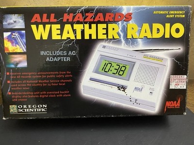 Oregon Scientific NOAA Weather Radio All Hazards Emergency Alert w/ Box