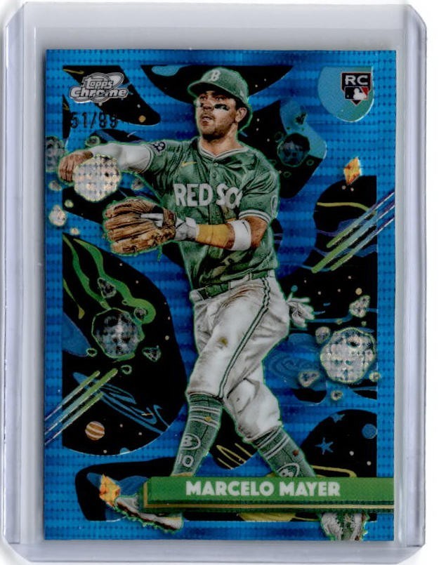 2025 Topps Chrome Cosmic Marcelo Mayer Blue Moon Refractor /99 Rc Red Sox #91