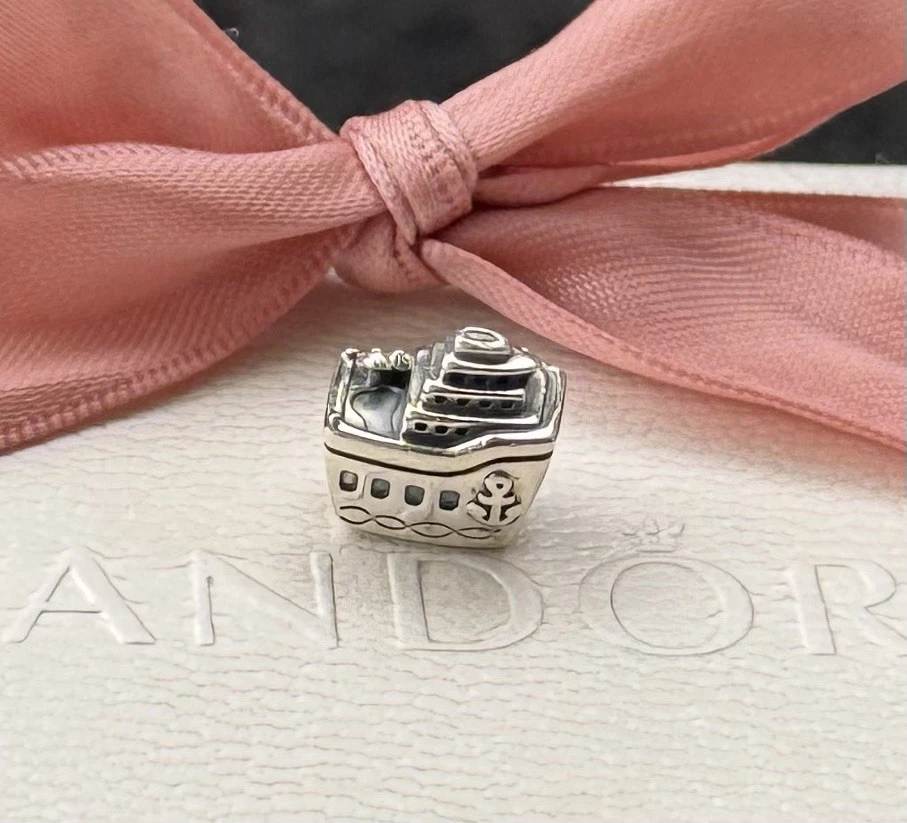 Original Pandora Charm „ankerndes Kreuzfahrtschiff“ 925 Silber #791043