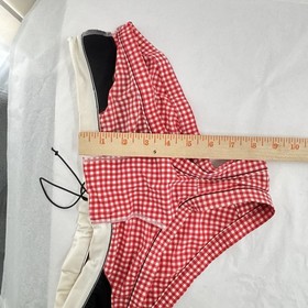 L'Agent by Agent Provocateur Bikini Bottom Womens 3 Medium Red Gingham Swimwear