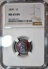 NGC MS-63 BN 1899 Indian Head Cent, Razor-Sharp & Beautifully Toned!