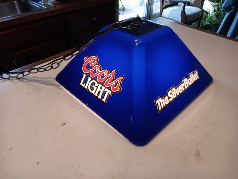 Vintage 1991, Coors Light, Silvet Bullet, Pool/Game Table Light, Plastic, 16"