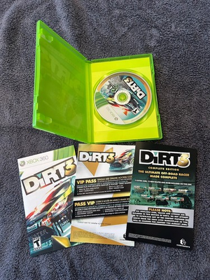 #ad DiRT 3 Complete Edition Xbox 360 CIB MINT Disc Includes Inserts amp; VIP Pass $32.00