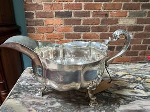 RARE sterling silver gravy/sauce boat early 1800s Edward Farrell London