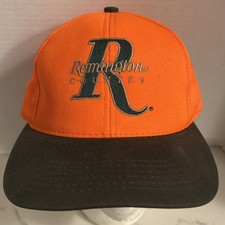 Vintage Remington Country USA Made Blaze Orange Hunting Snapback Hat Cap