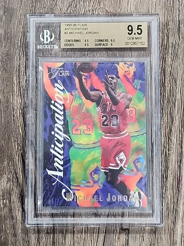 1995-96 FLAIR ANTICIPATION #2 MICHAEL JORDAN CARD BGS 9.5 GEM MINT 💎