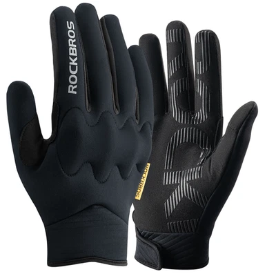 ROCKBROS Vollfinger Handschuhe Damen Herren Fahrrad Thermo Warme Touchscreen DHL