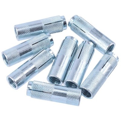 8 PCS 1/2'' Premium Zinc Plated Carbon Steel Knurled DropIn Anchor Concrete