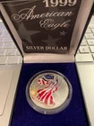 American Eagle Colorized Silver Dollar 1999 Genuine Uncirculated Weinman design