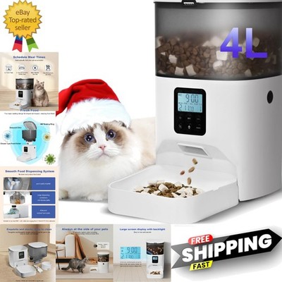 Automatic Cat Feeder, 4L Cat Food Dispenser with 10s Voice Recorder, Pet Feed...