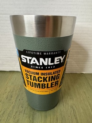 Stanley Vacuum Insulated Stacking Tumbler 16 Oz 473 ml Hammertone Green New
