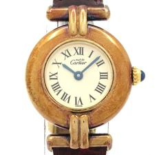 Auth Cartier Must Colisee Vermeil - 1***** 5***** Bordeaux Women's Wrist Watch