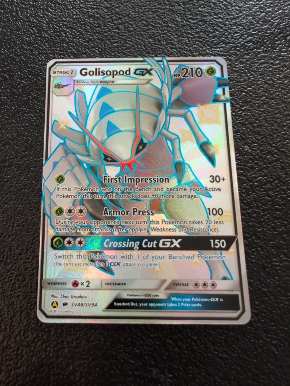 Golisopod GX SV48/SV94 Hidden Fates Shiny Vault