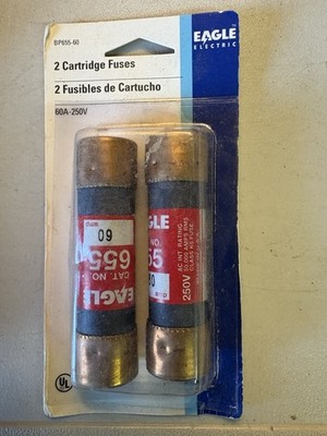 7 Packs Two Fuses Per Pack 60 Amp Eagle Brand Cartridge Fuse ￼