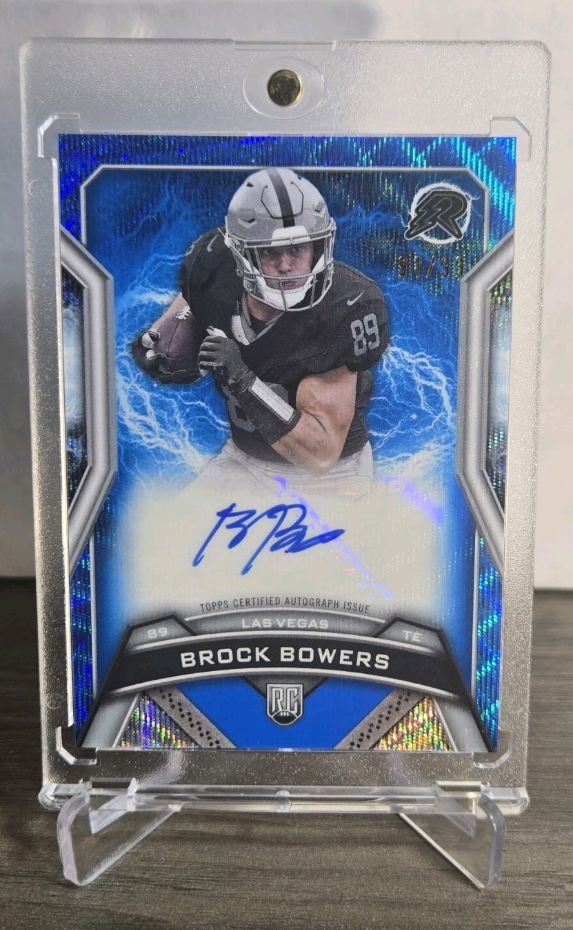2024 TOPPS RESURGENCE ROOKIE BROCK BOWERS BLUE WAVE AUTO 91/99