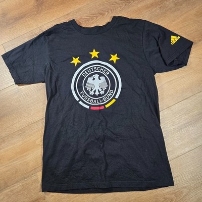 Adidas Germany DFB Soccer T Shirt M Black Short Sleeve Football Fan Sportwear