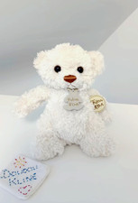 Peluche/Doudou Petit Ours Blanc Crème Beige Yeux Nez Marron 20cm Histoire D'ours