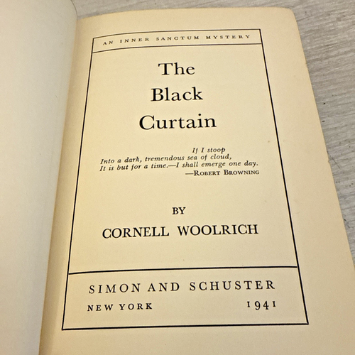 THE BLACK CURTAIN by Cornell Woolrich ~ 1st Edition HB 194 1941 ~ Super RARE! - Picture 4 of 7