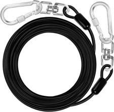 Dog Tie Out Cable 10-50 FT Heavy Duty Lead Chain Leash Small Large Dogs Outdoor