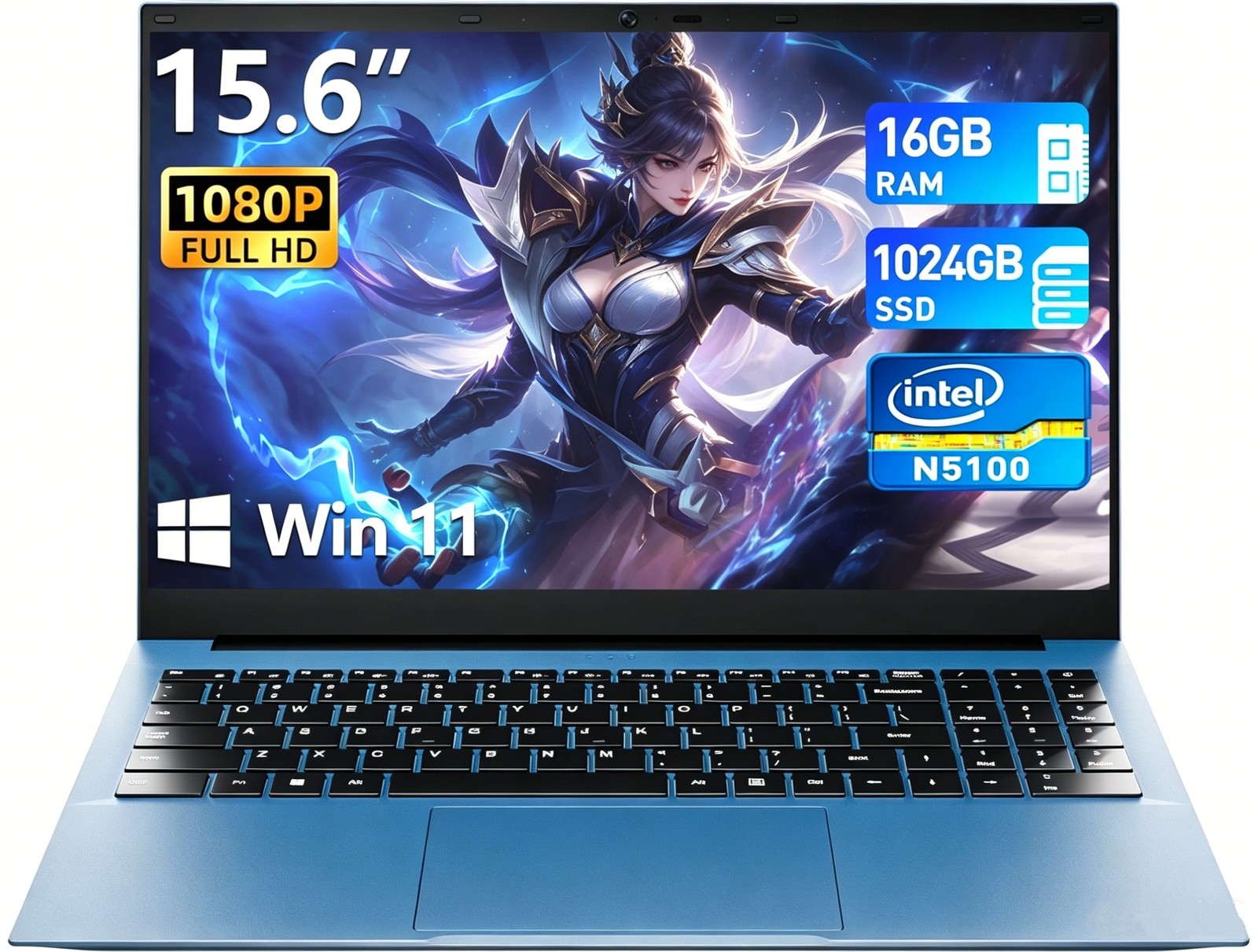 2026 New 15.6" Windows 11 Laptop, Intel Celeron 16GB RAM 1024GB  SSD, Business
