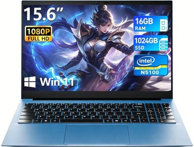 2026 New 15.6'' Windows 11 Laptop, Intel Celeron 16GB RAM 1024GB  SSD, Business