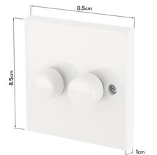 2 Gang 2 Way Dimmer Light Switch 400W White Double Wall Switch Push On/Off SALE!