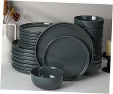 Stellar Plates and Bowls Sets Dishes Set for 8 Handpainted Set 24pc Laguna Dawn