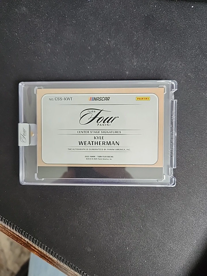 Kyle Weatherman 2025 Panini Turn Four NASCAR Center Stage Auto Blue #41/49 - Image 2 of 2