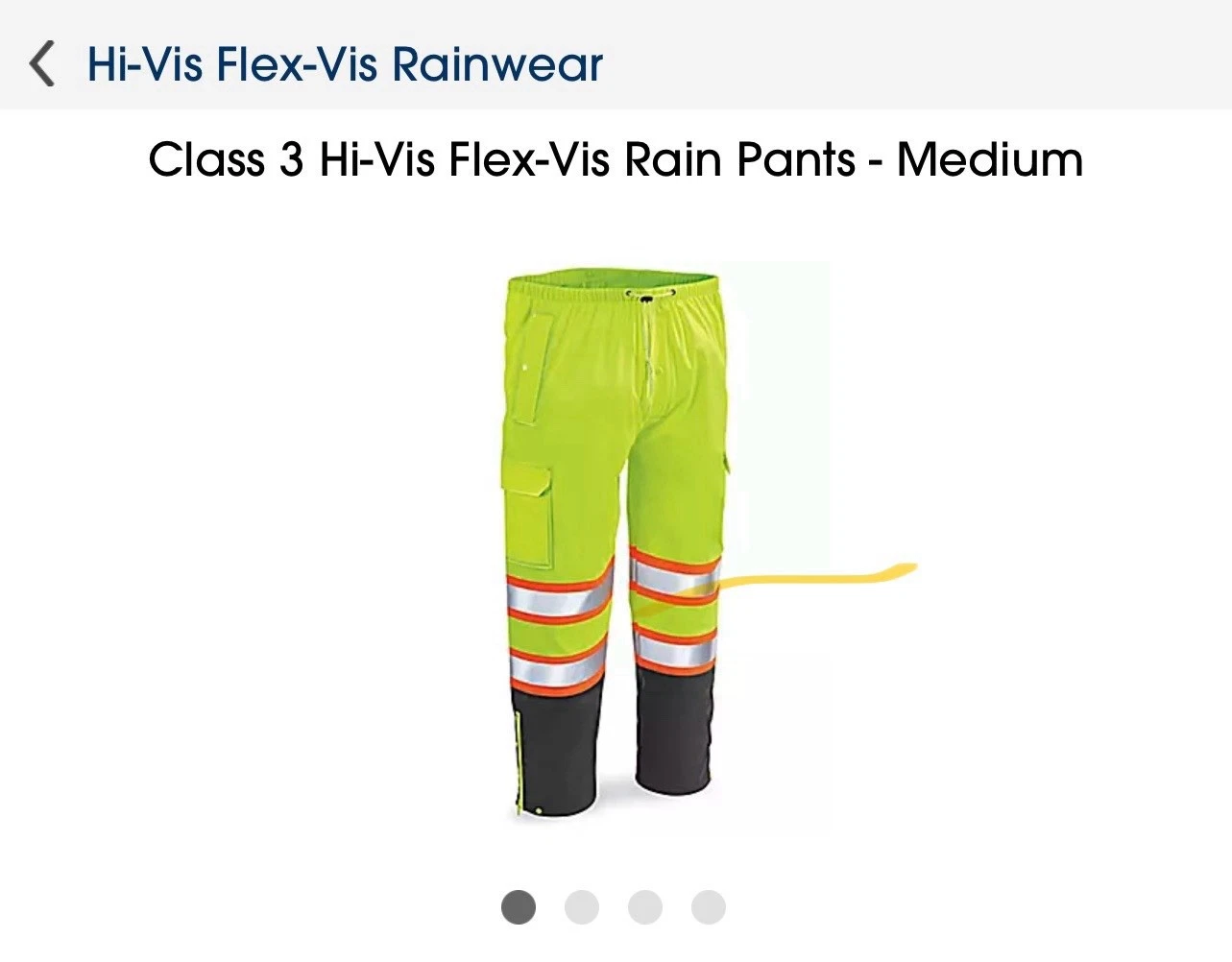 Uline Flex-Vis Rain Pants Med S-24604-M