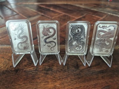 4x 1oz Münzbarren Rectangle Dragon 2018- 2022