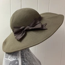 Vintage FABINI New York Hat One Size Brown Peachfelt 100% Wool Grosgrain Bow