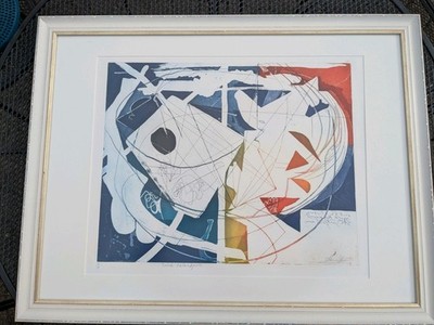 Signierte Farbradierung  von Bryan Cyril Thurston ''Hommage an Barbara Hepworth''