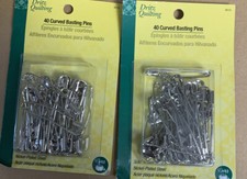 DRITZ CURVED BASTING PINS - 2 UNOPENED PACKAGES OF 40 PINS EACH