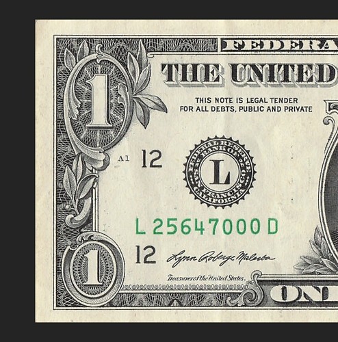 25647 SWITZER WV ZIP CODE Fancy Serial Number One Dollar Bill Crisp - Picture 4 of 11