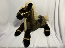 Vintage Animal Alley Mustang Horse Plush Dark Brown 15" Toys R Us 2000 Floppy