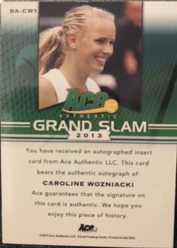 2013 Ace Authentic Card Caroline Wozniacki Auto autograph #BA-CW1 - Picture 2 of 2