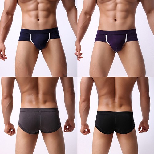 Ropa interior para hombre Sexy Calzoncillos Sólidos Modal U Bolsa Cintura baja Bragas Calzoncillos - Imagen 8 de 28