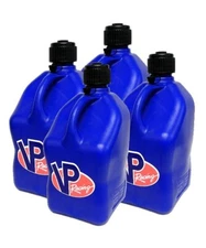 VP Racing 4 Pack Square Blue 5 Gallon Fuel Jugs Circle Track Drag Race Off Road