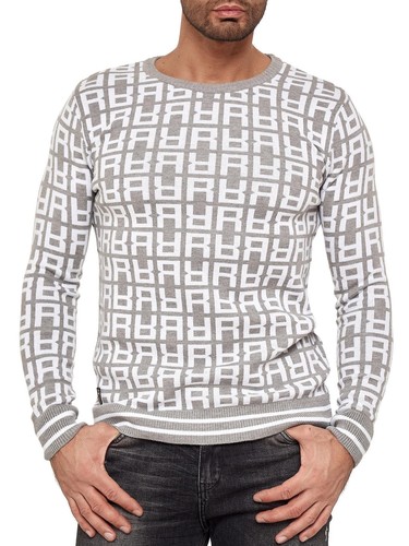 Redbridge Maglione Uomo Maglia Pullover Felpa Sweater Allover R Logo M3096 - Foto 13 di 33