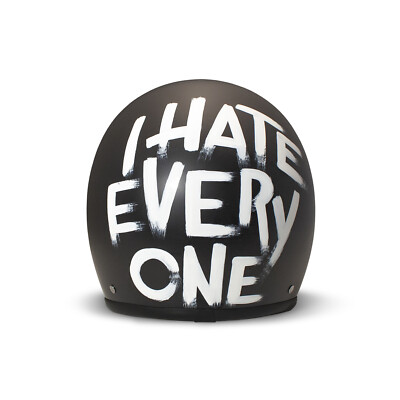 DMD Retro I Hate Everyone Open Face Helm Jethelm Motorradhelm ECE2206 Gr. L Matt