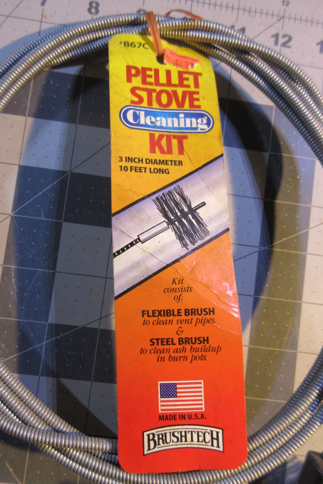 Brushtech 3" Pellet Stove cleaning Kit 3" Brush 10ft cable NOS eBay