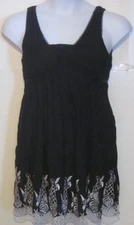Mustard Seed juniors size S small black lace empire waist dress j237