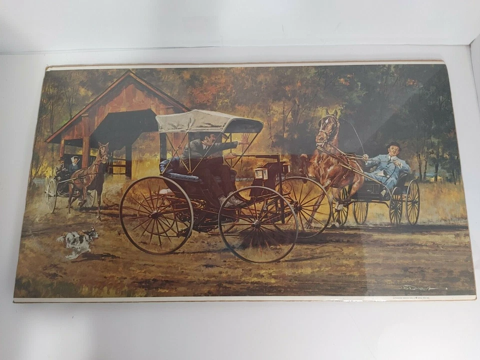 1976 JB Deneen Lithograph Print  Automotive America #1 TRW Vintage car and buggy - Image 2 of 4