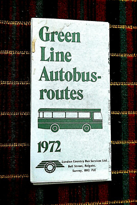 Green Line Coach AUTOBUS-ROUTENKARTE NIEDERLÄNDISCH 1972. 472/LC 1145s/WIGHTMAN (Niederländisch)