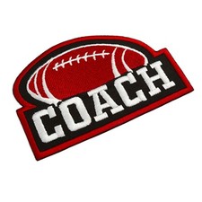 Coach Patch, American Football Ball, Embroidered Iron On, 3.7 x 2.5 inches