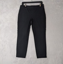 Talbots Women Dress Pants 12P Black Classic Side Zip Cropped Tapered Leg Office