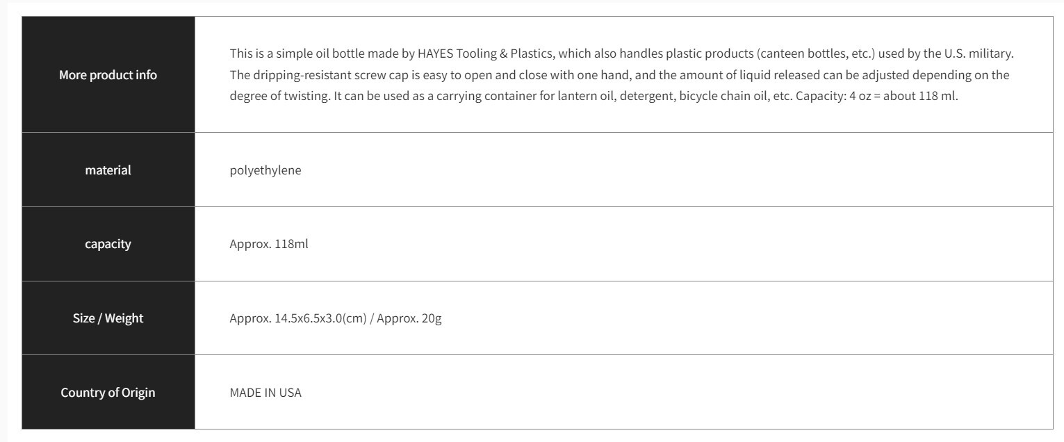 OIL BOTTLE CAMPING COOKING TRANGIA BUG OUT BAG ALCOHOL STOVE FUEL LAMP HEATER OZ